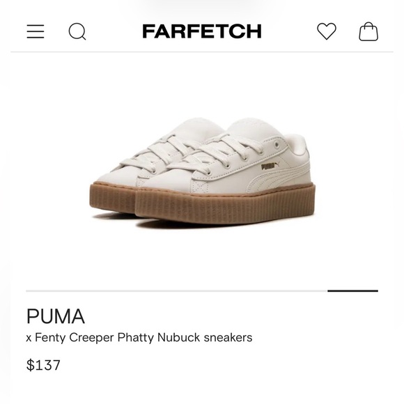 FENTY X PUMA Creeper Phatty Nubuck Sneakers_ like new, 8 - Picture 2 of 12